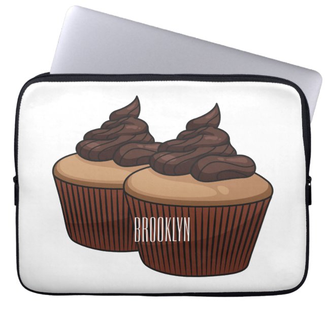Cupcake Cartoon Illustration Laptopschutzhülle (Vorderseite)