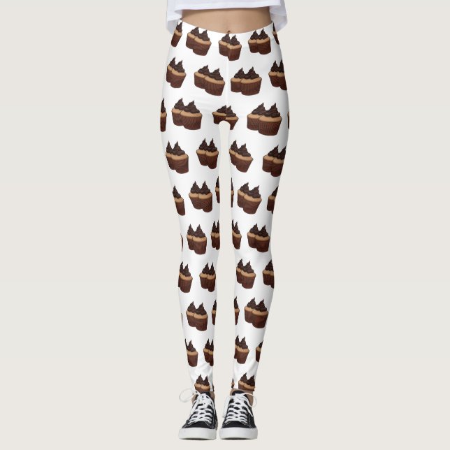 Cupcake Cartoon Illustration Leggings (Vorderseite)