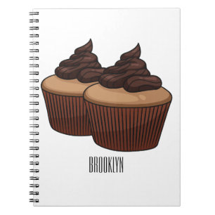 Cupcake Cartoon Illustration Notizblock