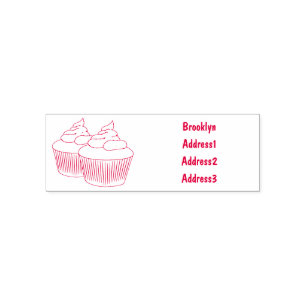 Cupcake Cartoon Illustration Permastempel