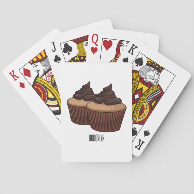 Cupcake Cartoon Illustration Spielkarten (Rückseite)