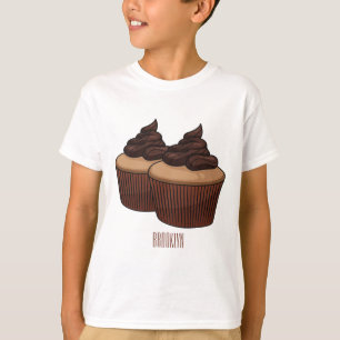 Cupcake Cartoon Illustration T-Shirt