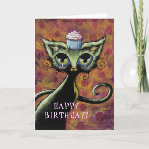 Cupcake Cat Happy Birthday Card Karte