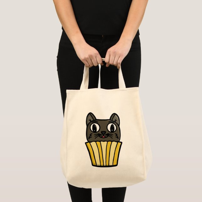 Cupcake Cat Peekaboo Tragetasche (Vorderseite (Produkt))