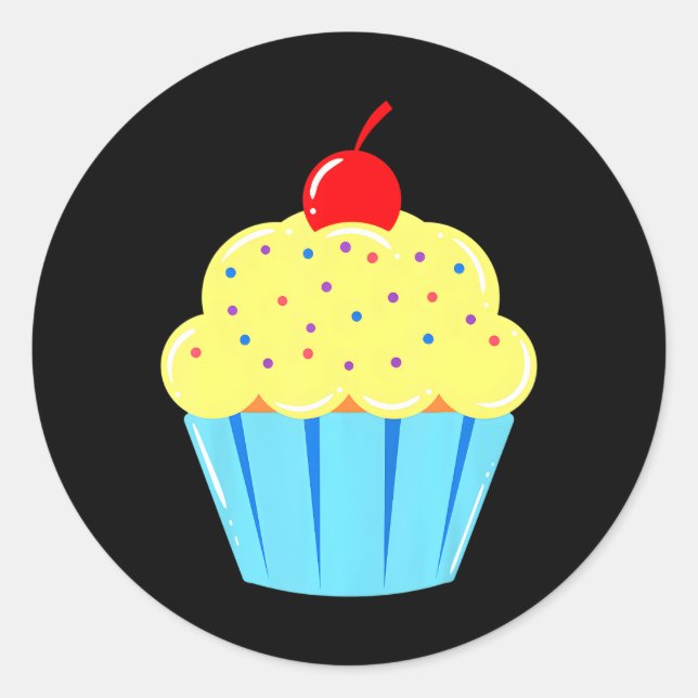 Cupcake Chercing on Top Bun Fairy Kuchen Konditore Runder Aufkleber (Vorderseite)