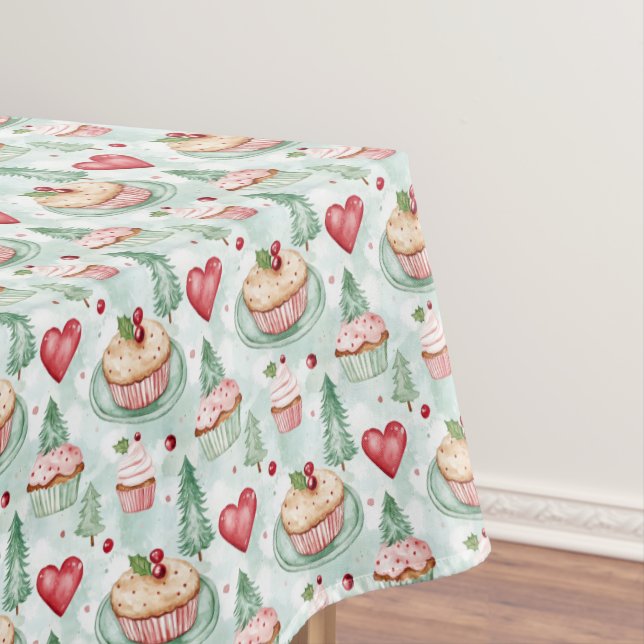 Cupcake Christmas Tableclout Tischdecke (Beispiel)