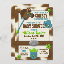 Cupcake Cowboy Baby Boy Dusche Einladung