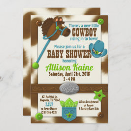 Cupcake Cowboy Baby Boy Dusche Einladung