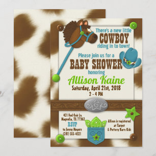 Cupcake Cowboy Baby Boy Dusche Einladung