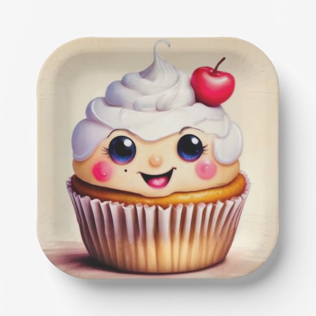 Cupcake Days Papier Teller (Vorderseite)