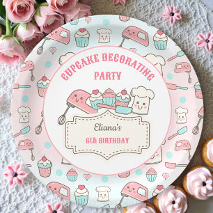 Cupcake Decoration Niedlich Backen Party Girl Gebu Pappteller