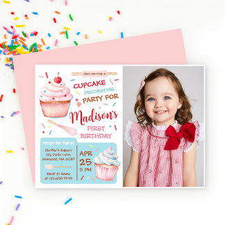 Cupcake Decoration Party Backen Geburtstag Foto Einladung