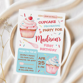 Cupcake Decoration Party Niedlich Backen Girl Gebu Einladung