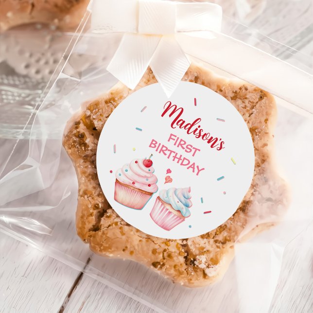 Cupcake Decoration Party Niedlich Backen Girl Gebu Runder Aufkleber (Von Creator hochgeladen)