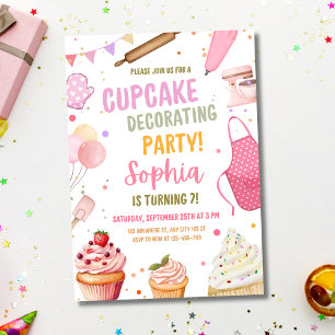 Cupcake-Dekorationsparty Kochen Kinder Geburtstag Einladung