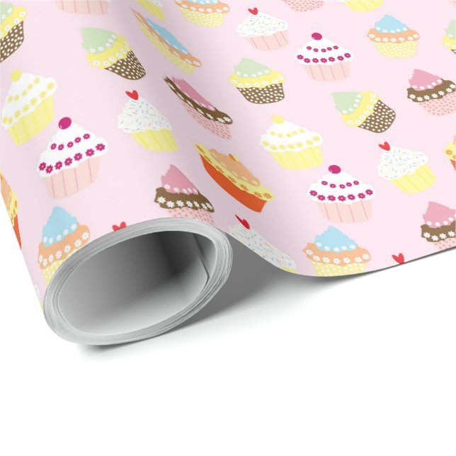 Cupcake-Design Geburtstagsgeschenk Verpackungspapi Geschenkpapier (Rolleneckpunkt)