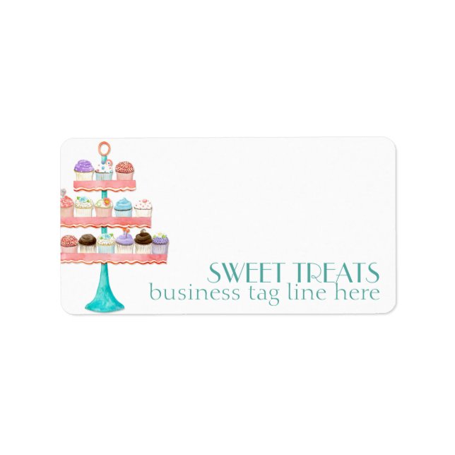 Cupcake Dessert Backbäckerei Business-Paket Adressaufkleber (Vorne)