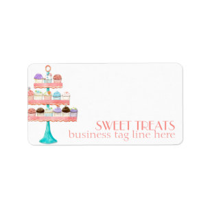 Cupcake Dessert Backbäckerei Business-Paket Adressaufkleber