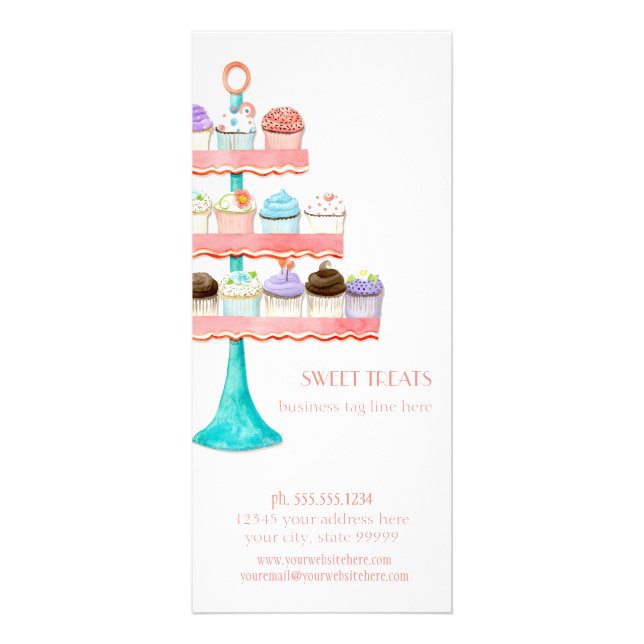 Cupcake Dessert Backbäckerei Business-Paket Werbekarte (Vorne)