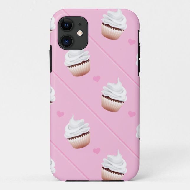 Cupcake diagonale Streifen Case-Mate iPhone Hülle (Rückseite)