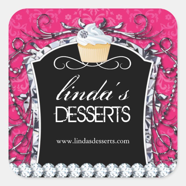 Cupcake Diva - Verpackungsaufkleber Quadratischer Aufkleber (Vorderseite)