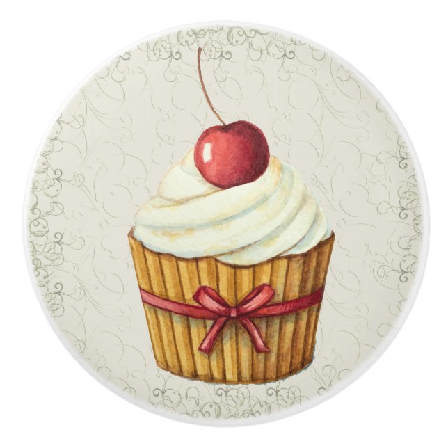 Cupcake Drawer Knob Keramikknauf (Vorderseite)