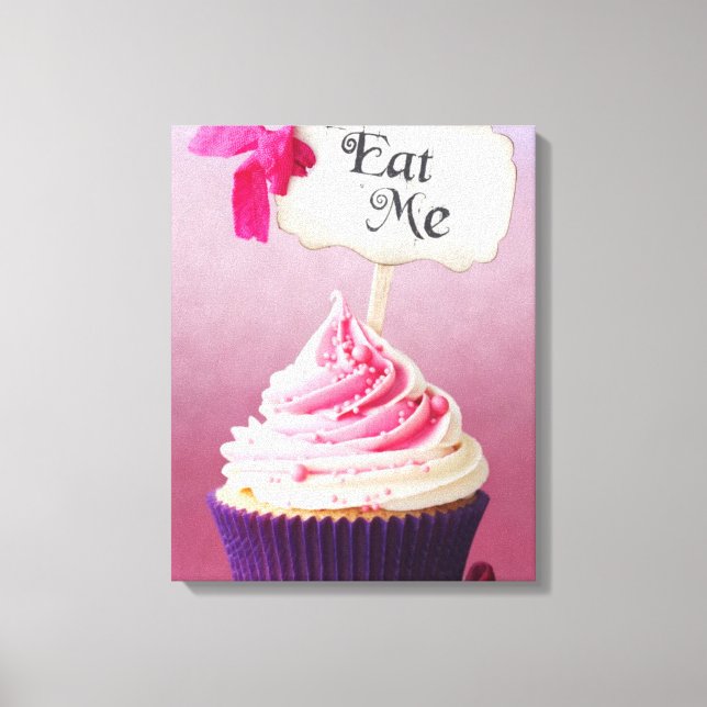 Cupcake - essen Sie mich Leinwanddruck (Vorderseite)
