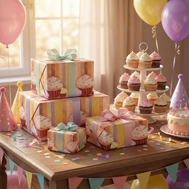 Cupcake Fantasy Colorful Sweet Leckereien Geschenkpapier (Von Creator hochgeladen)