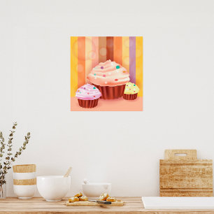 Cupcake Fantasy Colorful Sweet Leckereien Poster