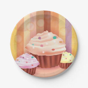 Cupcake Fantasy Farbige Süße Leckereien Pappteller