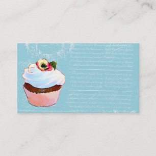 Cupcake & French Writing Business Cards Visitenkarte