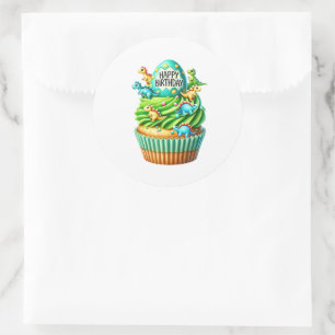 Cupcake-Geburtstagsaufkleber Runder Aufkleber