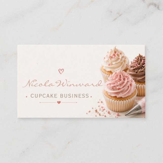 Cupcake-Geschäftskarte Visitenkarte (Vorderseite)
