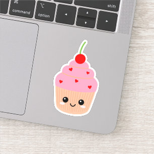 Cupcake-Gesicht-Vinyl-Aufkleber für Wasserflasche Aufkleber