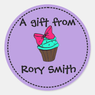 Cupcake Gift Tag Runder Aufkleber