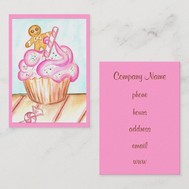 Cupcake Gingerbrot Business Card Visitenkarte (Vorne/Hinten)