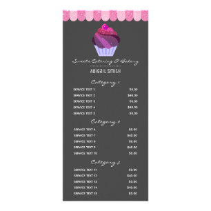 Cupcake Glitzer Custom Services Preisliste Werbekarte