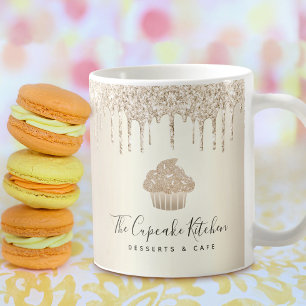 Cupcake Gold Glitzer Tropfen Bäckerei Konditorei K Kaffeetasse