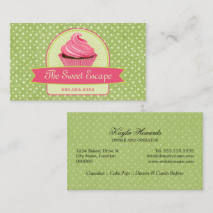 Cupcake Grün und Rosa Visitenkarte