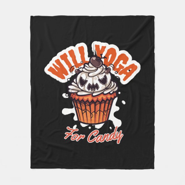 Cupcake Halloween Idee für Mamas Yoga Fleecedecke (Vorderseite)