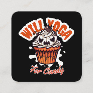 Cupcake-Halloween-Idee für Mamas Yoga Quadratische Visitenkarte