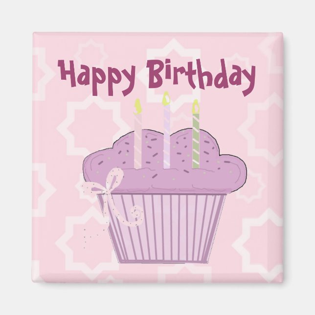 Cupcake Happy Birthday Magnet (Vorne)