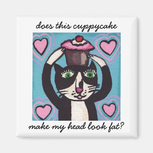 Cupcake Head Kitty Magnet (Vorne)