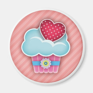 Cupcake Heart Magnet