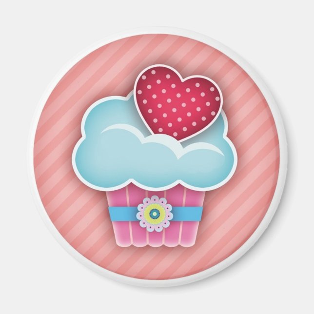Cupcake Heart Magnet (Vorne)