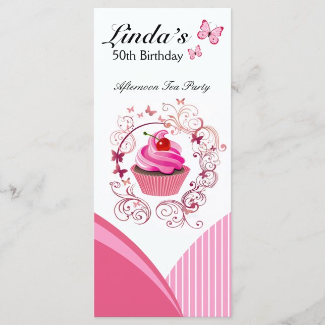 "Cupcake Heaven" - Chic Pastry Dessert Menu Menükarte (Vorderseite)