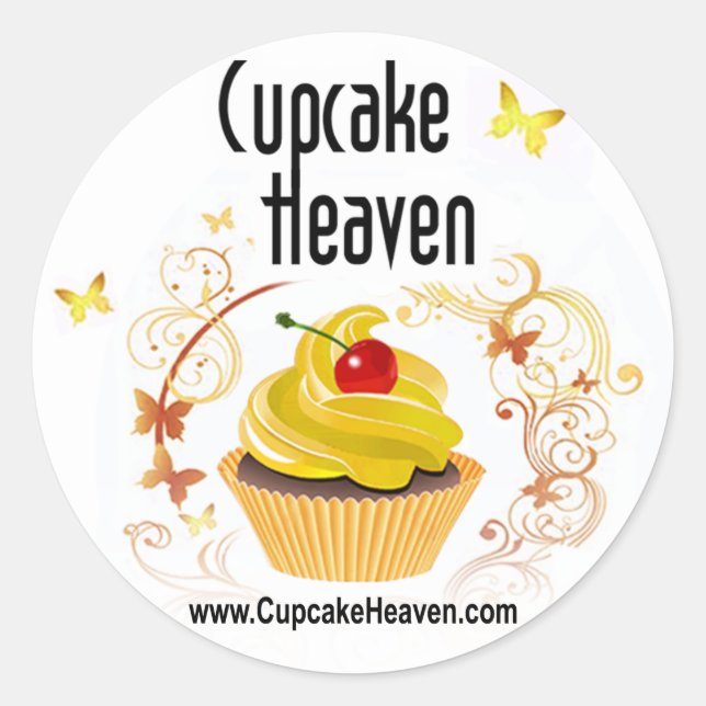 "Cupcake Heaven" - Veranstaltungen Desserts Gebäck Runder Aufkleber (Vorderseite)
