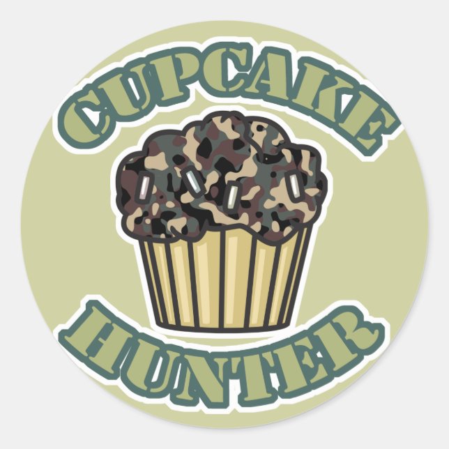 Cupcake Hunter Runder Aufkleber (Vorderseite)