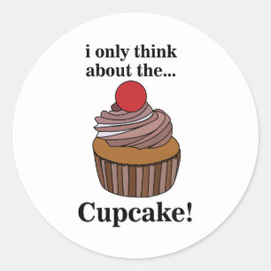 Cupcake, ich denke nur an den Cupcake Runder Aufkleber