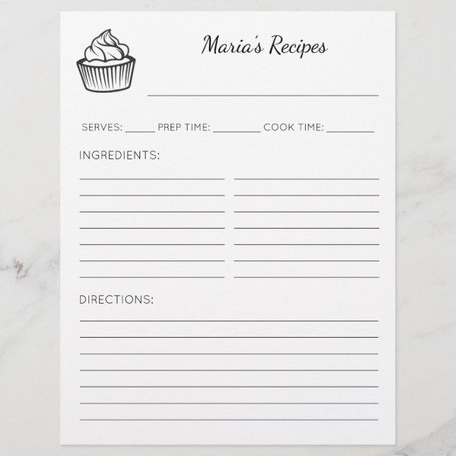 Cupcake Illustration Personalisierte Rezessionssei Flyer (Vorne)